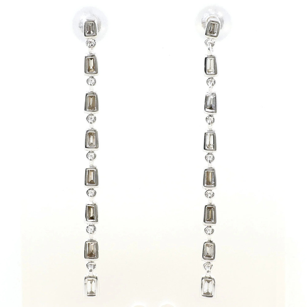 VINTAGE 18k Silver Diamond Earrings